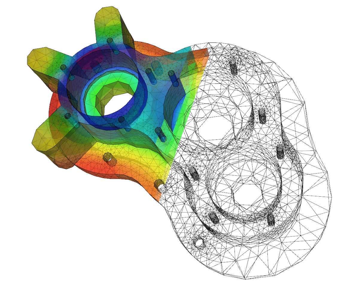 Finite Element Analysis (FEA) stress simulation of a valve component